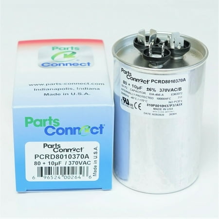 PartsConnect PCRD8010370A USA Run Capacitor 80 + 10 mfd (uf) 370 Volt Dual Round American Made PartsConnect PCRD8010370A
PartsConnect PCRD8010370A USA Run Capacitor 80 + 10 mfd (uf) 370 Volt Dual Round American Made PartsConnect PCRD8010370A