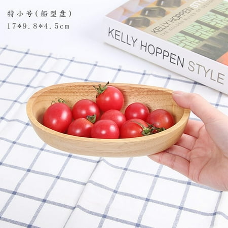 UMMH Shape Serving Bowl for Fruits or Salad Natural Solid Oval Wooden Bowl