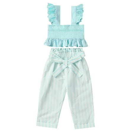 Hirigin Little Girls Sleeveless Crops Tops Striped Wide Leg Shorts Pants with Bowknot 1-6Y
Hirigin Little Girls Sleeveless Crops Tops Striped Wide Leg Shorts Pants with Bowknot 1-6Y