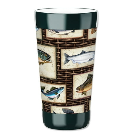 Mugzie 16-Ounce Tumbler Drink Cup with Removable Insulated Wetsuit Cover - Trophy Fish