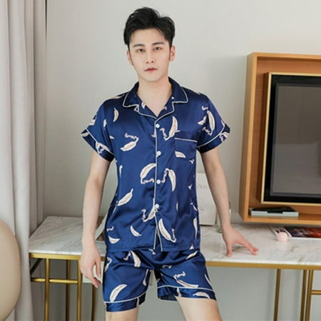 CoCopeaunt New Fashion Summer Short Sleeve Short Pants Pajamas Blue Man Clothes Sleepwear Turn-down Collar Leisure Luxury Ice Silk Homewear
CoCopeaunt New Fashion Summer Short Sleeve Short Pants Pajamas Blue Man Clothes Sleepwear Turn-down Collar Leisure Luxury Ice Silk Homewear