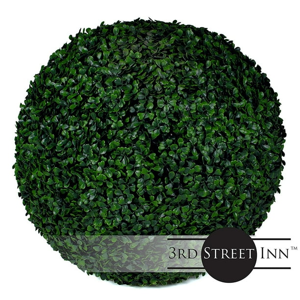 3rd Street Inn Boxwood Topiary Ball - 19" Artificial Topiary Plant - Wedding Decor - Indoor/Outdoor Artificial Plant Ball - Topiary Tree Substitute (1, Boxwood)