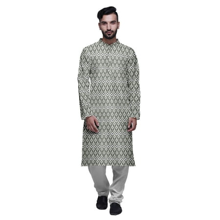 Atasi Party Wear Kurta Pajama For Men Mandarin Collar Ethnic Printed Kurta Set