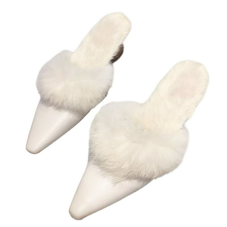 huanledash Women Non-Slip Thick Heel Closed Pointed Toe Slip-on Plush Mules Slippers Shoes
huanledash Women Non-Slip Thick Heel Closed Pointed Toe Slip-on Plush Mules Slippers Shoes