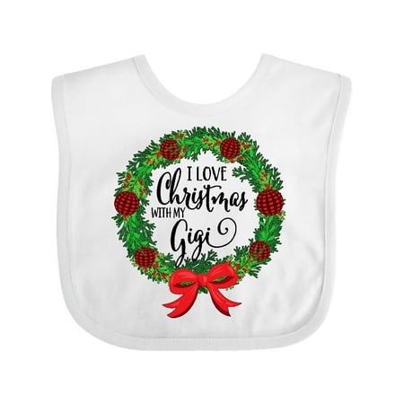 Inktastic I Love Christmas with My Gigi Wreath Gift Baby Boy or Baby Girl Bib