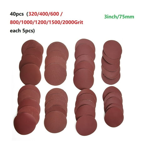 40pcs/Set 75mm-80mm Sandpapers 320/400/600 / 800/1000/1200/1500/2000Grit