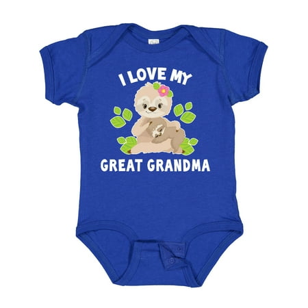 Inktastic Cute Sloth I Love My Great Grandma with Green Leaves Gift Baby Boy or Baby Girl Bodysuit
Inktastic Cute Sloth I Love My Great Grandma with Green Leaves Gift Baby Boy or Baby Girl Bodysuit