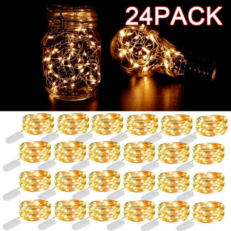 24 Pack Led Fairy Lights Battery Operated 7ft 20 LED Mini String Lights Waterproof Copper Wire Firefly Starry Moon Lights for DIY Wedding Party Mason Jars Crafts Decor (Warm White)
24 Pack Led Fairy Lights Battery Operated 7ft 20 LED Mini String Lights Waterproof Copper Wire Firefly Starry Moon Lights for DIY Wedding Party Mason Jars Crafts Decor (Warm White)