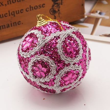 

Veki Baubles Tree Ball 8CM Decoration Ornament Christmas Xmas Rhinestone Glitter Decoration Hangs Chandelier Ornament for Car