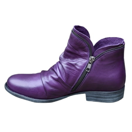HGWXX7 Womens Fashion Casual Retro Solid Colors Short Ankle Boots Zipper Shoes For Women Purple 41
HGWXX7 Womens Fashion Casual Retro Solid Colors Short Ankle Boots Zipper Shoes For Women Purple 41