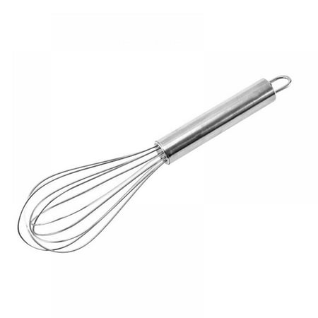 1Pc Stainless Steel Whisks Durable Handle Whisk Wire Whisk Set Kitchen Stainless Hand Whisk for Egg Beater Cooking Blending Beating Stirring (Silver)