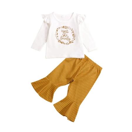 IZhansean Newborn Infant Baby Girl Clothes Long Sleeve Ruffle Blouse Shirt Flared Pants Autumn Outfits White Yellow 3-6 Months
IZhansean Newborn Infant Baby Girl Clothes Long Sleeve Ruffle Blouse Shirt Flared Pants Autumn Outfits White Yellow 3-6 Months