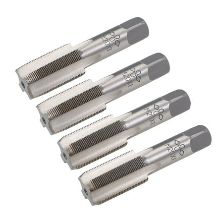 Metric Hand Tap M20 Thread 1 Pitch 4 Straight Flute H2 Alloy Tool Steel 2 Pairs