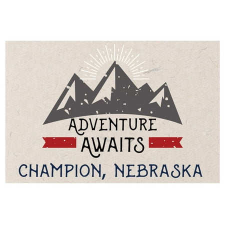 Champion Nebraska Souvenir 2x3 Inch Fridge Magnet Adventure Awaits Design
