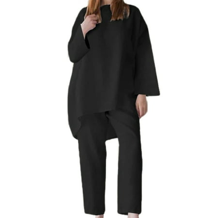 Beiwei Ladies Baggy Solid Color Pjs Elastic Waist Casual Loungwear Women Crew Neck Joggers Pajamas Black 4XL
Beiwei Ladies Baggy Solid Color Pjs Elastic Waist Casual Loungwear Women Crew Neck Joggers Pajamas Black 4XL