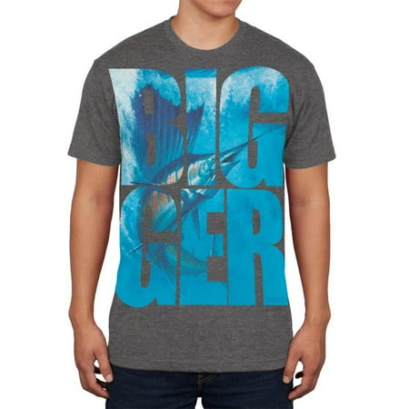 Size Does Matter Sailfish Dark Heather Adult Soft T-Shirt
