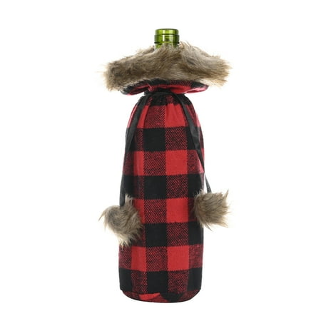 UDIYO Xmas Wine Bottle Dust Cover Bag Plush Plaid Christmas Party Dinner Table Decor
UDIYO Xmas Wine Bottle Dust Cover Bag Plush Plaid Christmas Party Dinner Table Decor