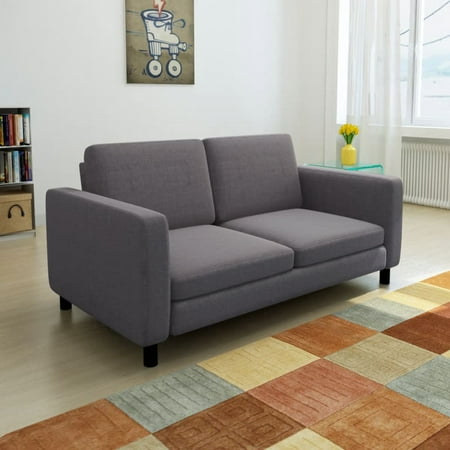 vidaXL Sofa 2-Seater Fabric Dark Gray