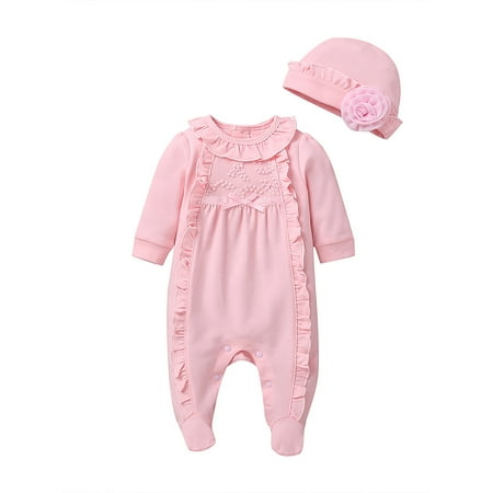 elfinBE Newborn Baby Girl Ruffle Solid Color Long Sleeved Romper Hat 2PCs Set Outfits 0-12Months
elfinBE Newborn Baby Girl Ruffle Solid Color Long Sleeved Romper Hat 2PCs Set Outfits 0-12Months