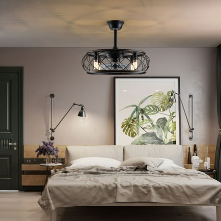 Wuzstar Industrial Caged Ceiling Fan with Lights Remote Control 18 Black Smart Ceiling Fan Chandelier for Farmhouse Bedroom
Wuzstar Industrial Caged Ceiling Fan with Lights Remote Control 18 Black Smart Ceiling Fan Chandelier for Farmhouse Bedroom
