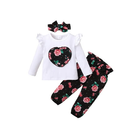Girls Casual Three-piece Clothes Round Collar Pullover Floral Printed Pattern Trousers and Headdress
Girls Casual Three-piece Clothes Round Collar Pullover Floral Printed Pattern Trousers and Headdress