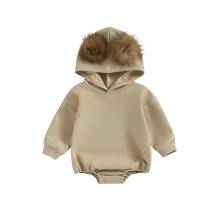 Qtinghua Baby Girls Spring Autumn Hooded Romper Long Sleeve Plush Ball Decor Casual Playsuit
Qtinghua Baby Girls Spring Autumn Hooded Romper Long Sleeve Plush Ball Decor Casual Playsuit