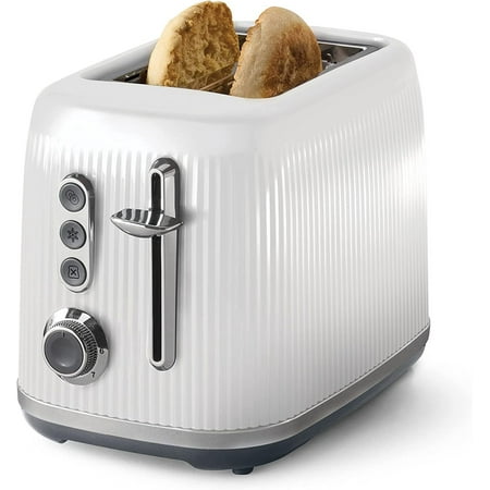 MINUSE 2-Slice Toaster With Quick-Check Lever Extra-Wide Slots White