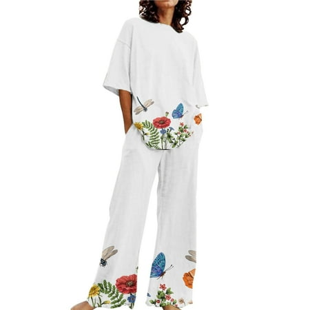 Wenini Summer Savings Clearance Sets Women s Tie Dye Printed Pajama Sets Sleepwear Round-Neck Short Sleeve Top with Capris Pants Lounge Sets with Pocket # Limited Time Deals Red S
Wenini Summer Savings Clearance Sets Women s Tie Dye Printed Pajama Sets Sleepwear Round-Neck Short Sleeve Top with Capris Pants Lounge Sets with Pocket # Limited Time Deals Red S