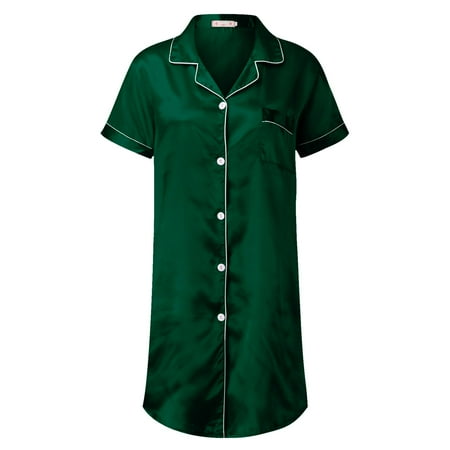 Women Sleepwear Satin Nightgown Mini Slip Chemise Short Nightwear Nightgowns For