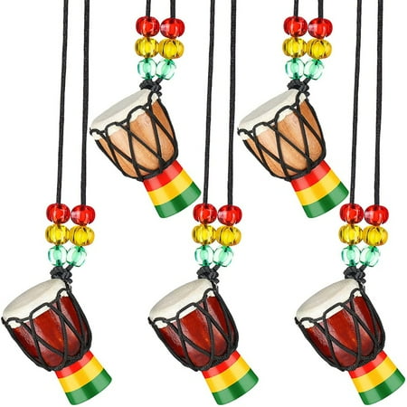 5 Pcs Instrument Necklaces Djembe Drum Mini Pendant African Drum Wooden Necklace Drums and Percussion
5 Pcs Instrument Necklaces Djembe Drum Mini Pendant African Drum Wooden Necklace Drums and Percussion