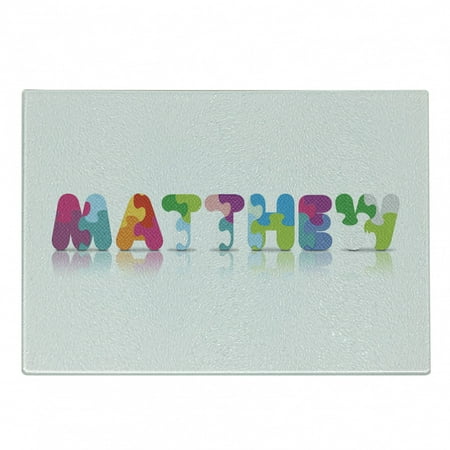 Matthew Cutting Board Colorful Puzzle Alphabet Name with Importance Pattern Decorative Tempered Glass Cutting and Serving Board Small Size Multicolor by Ambesonne
Matthew Cutting Board Colorful Puzzle Alphabet Name with Importance Pattern Decorative Tempered Glass Cutting and Serving Board Small Size Multicolor by Ambesonne