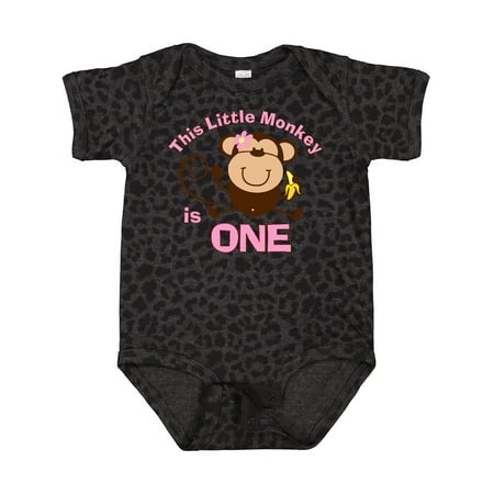 Inktastic Little Monkey Girl 1st Birthday Gift Baby Girl Bodysuit