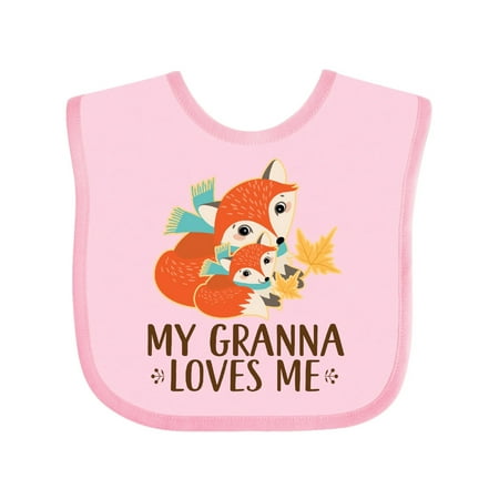Inktastic Granna Loves Me Woodland Fox Gift Baby Boy or Baby Girl Bib