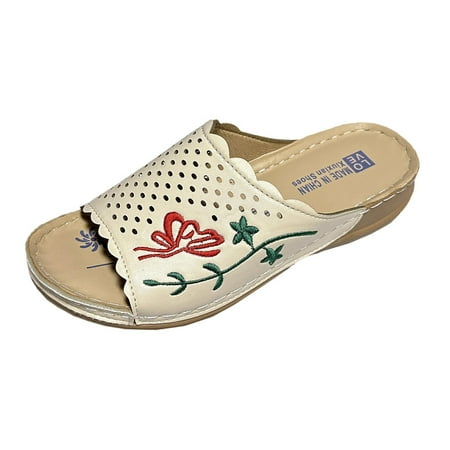Jsezml Womens Embroidered Flower Boho Sandals Comfortable Orthopedic Slides Vintage Casual Slip On Walking Slippers
Jsezml Womens Embroidered Flower Boho Sandals Comfortable Orthopedic Slides Vintage Casual Slip On Walking Slippers