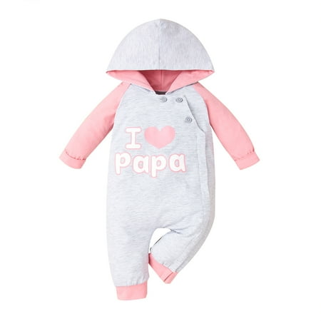 Newborn Baby Girl Romper Clothes Infant Girl Outfits Long Sleeve Hooded Jumpsuit Letter Print One Piece Clothing Gray 3-6 Months
Newborn Baby Girl Romper Clothes Infant Girl Outfits Long Sleeve Hooded Jumpsuit Letter Print One Piece Clothing Gray 3-6 Months