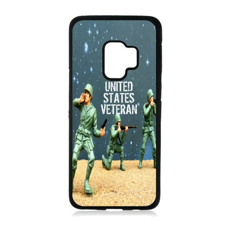 United States Veteran Black Rubber Case for the Samsung Galaxy s9+ - Samsung Galaxy s9 Plus Case - Samsung Galaxy s9 P Case