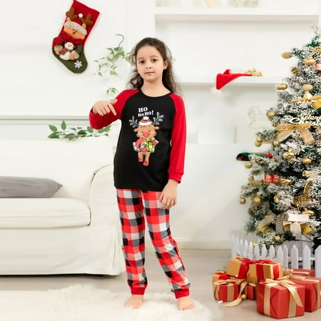 Parent-child Family Set Home Printed PAJAMAS Two-piece Set