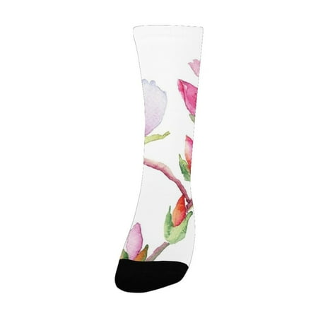 Flower Pink and Purple Fresh Magnolia Buds in Watercolors Drawing Bouquet Bridal Design Purple Pink Women s Custom Socks (Made In USA)
Flower Pink and Purple Fresh Magnolia Buds in Watercolors Drawing Bouquet Bridal Design Purple Pink Women s Custom Socks (Made In USA)