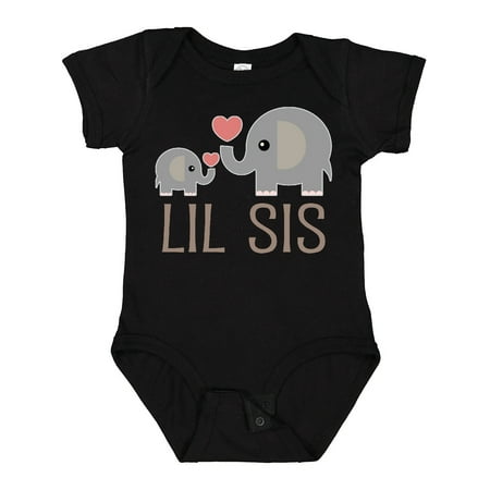 Inktastic Little Sister Elephant Gift Baby Girl Bodysuit