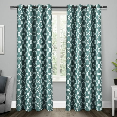 Exclusive Home Curtains 2 Pack Gates Sateen Blackout Thermal Grommet Top Curtain Panels