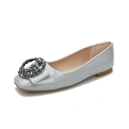 Women‘s Rhinestone Ballet Flats Patent Leather Slip On Shoes Square Toe Walking Shoes
Women‘s Rhinestone Ballet Flats Patent Leather Slip On Shoes Square Toe Walking Shoes