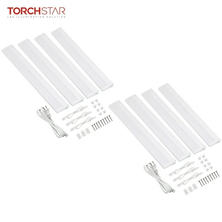 TORCHSTAR 8-Pack LED Under Cabinet Task Lighting 8W 16 Inch 3000K Warm White ETL Listed Linkable Plug in White Finished
TORCHSTAR 8-Pack LED Under Cabinet Task Lighting 8W 16 Inch 3000K Warm White ETL Listed Linkable Plug in White Finished