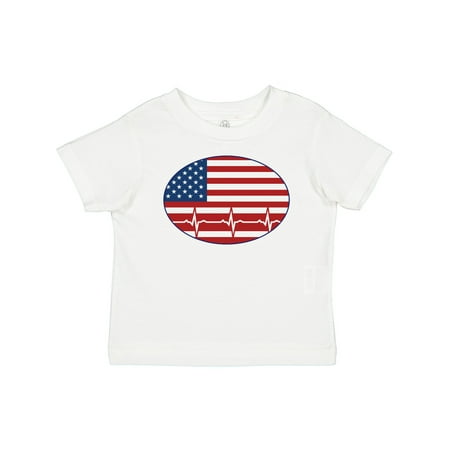 Inktastic Heartbeat US Flag Nurse EMT Doctor Gift Baby Boy or Baby Girl T-Shirt