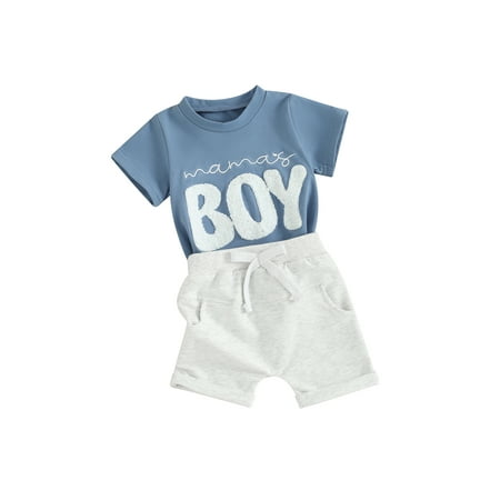 2Pcs Toddler Baby Boy Summer Clothes Short Sleeve Mama s Boy Tshirt Tops Solid Color Shorts Set Mothers Day Outfit
2Pcs Toddler Baby Boy Summer Clothes Short Sleeve Mama s Boy Tshirt Tops Solid Color Shorts Set Mothers Day Outfit