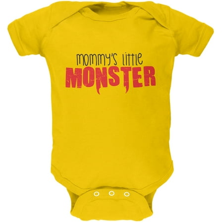Mommy s Little Monster Yellow Soft Baby One Piece - 18-24 months
