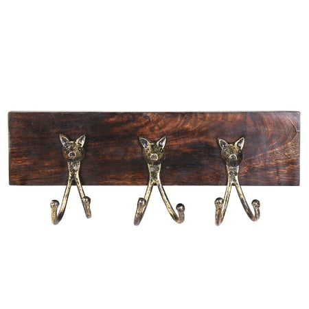 Brass Antique Bear Rustic Wall Hook Rack