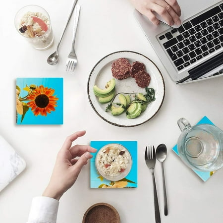 ZHANZZK Sunflowers Set of 4 Coaster for Drinks Absorbent Ceramic Stone Coasters Cup Mat with Cork Base for Home Kitchen Room Coffee Table Bar Decor
ZHANZZK Sunflowers Set of 4 Coaster for Drinks Absorbent Ceramic Stone Coasters Cup Mat with Cork Base for Home Kitchen Room Coffee Table Bar Decor