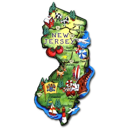 New Jersey Artwood State Magnet Souvenir by Classic Magnets