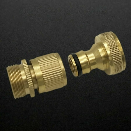 Garden Water Hose Quick Connector 3/4 Inch GHT Brass Easy Connect Fitting US