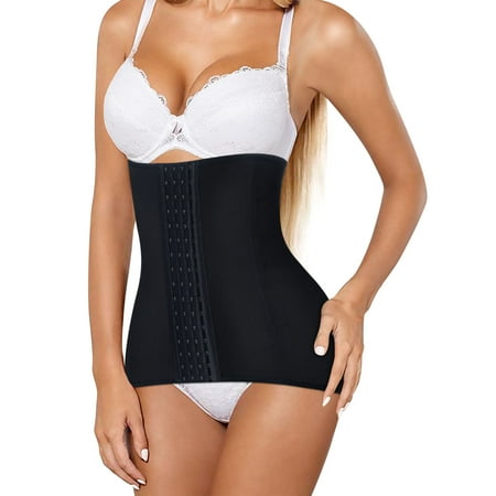Eleady Women flexible Postpartum Belly Wrap Waist Trainer Recovery Support Pelvis Belt Body Shaper Invisible Comfy Underwear(Black Large)